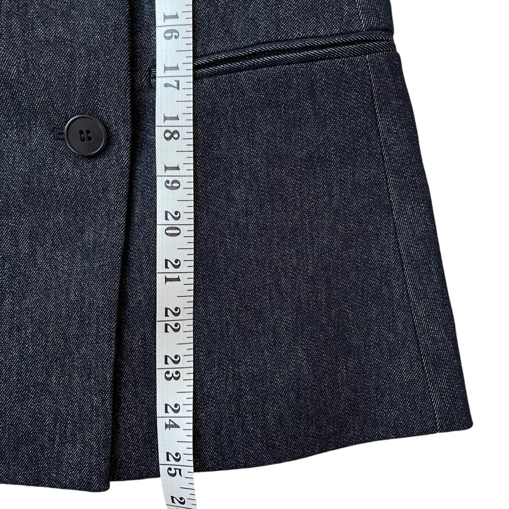 Theory Double Breasted Stretch Denim Navy Blazer NWT - Picture 13 of 16